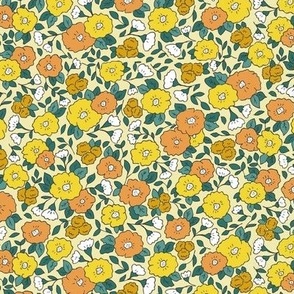 Yellow Vintage Floral - S