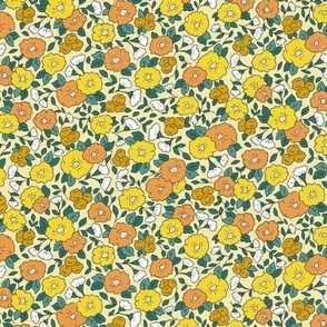 Yellow Vintage Floral - XS