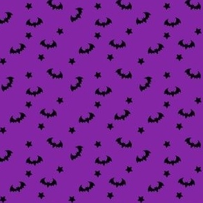 Mini Bats and Stars on Purple (mini)