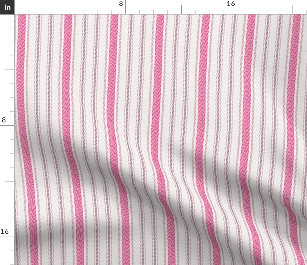 Ticking Two Stripe in Pink