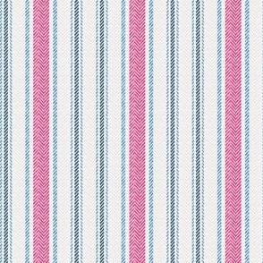 Ticking Two Stripe in Pink and Baby Blue
