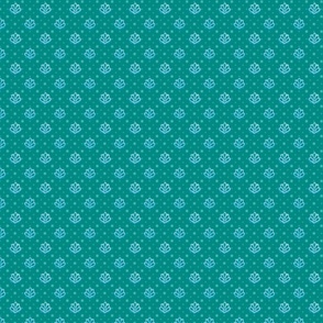 LATA - Indian block print inspired leaf teal - small