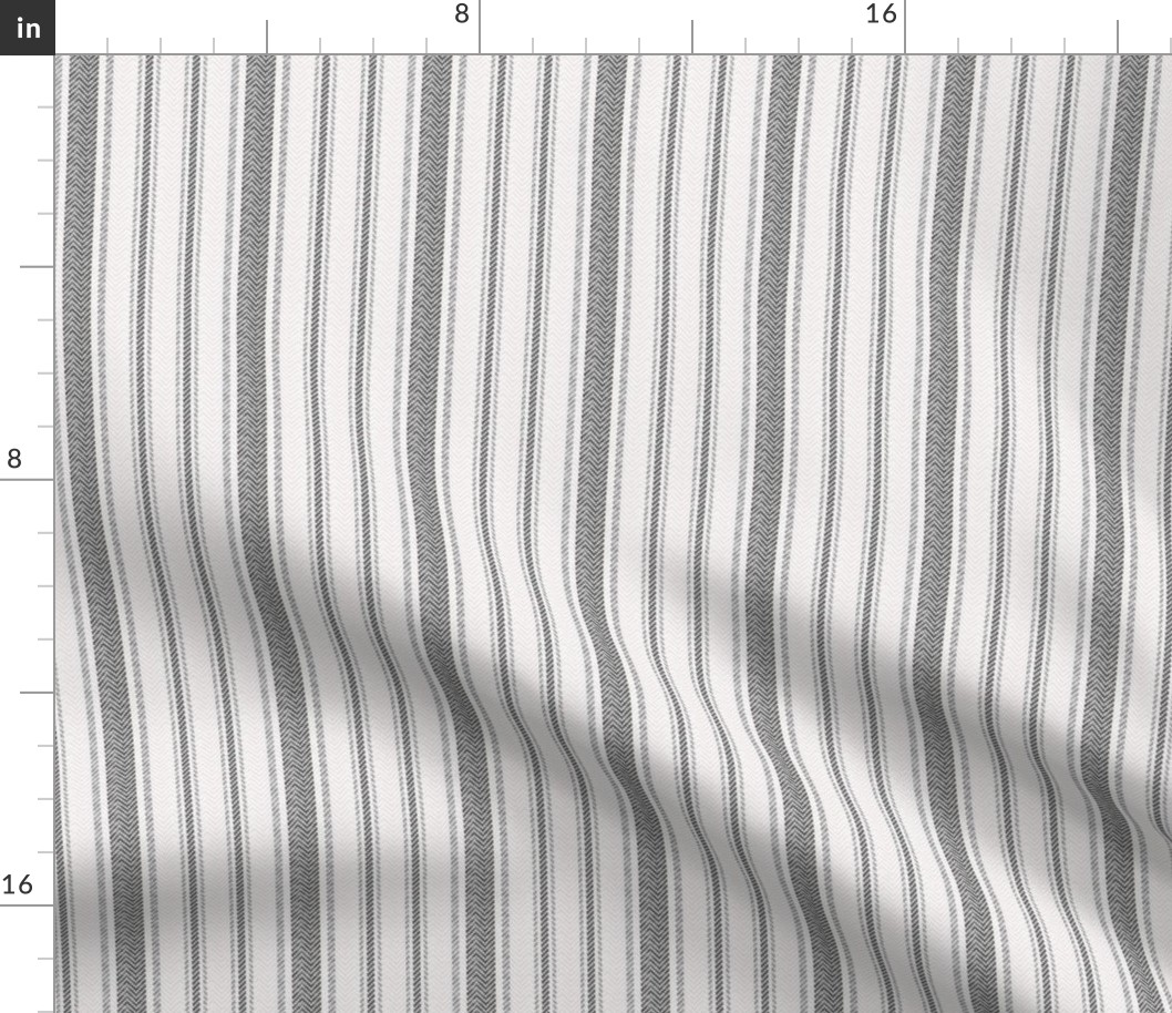 Ticking Two Stripe in Grays