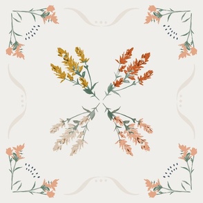 Boho Floral Ceramic Tile 