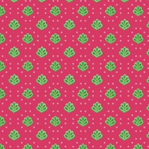 LATA - Indian block print inspired leaf pink - medium