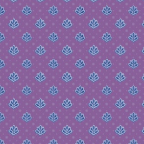 LATA - Indian block print inspired leaf purple - medium
