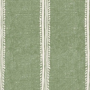 Linen Tassel Stripe -in SP sage green
