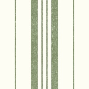 Linen Ticking Stripe in Sage Green