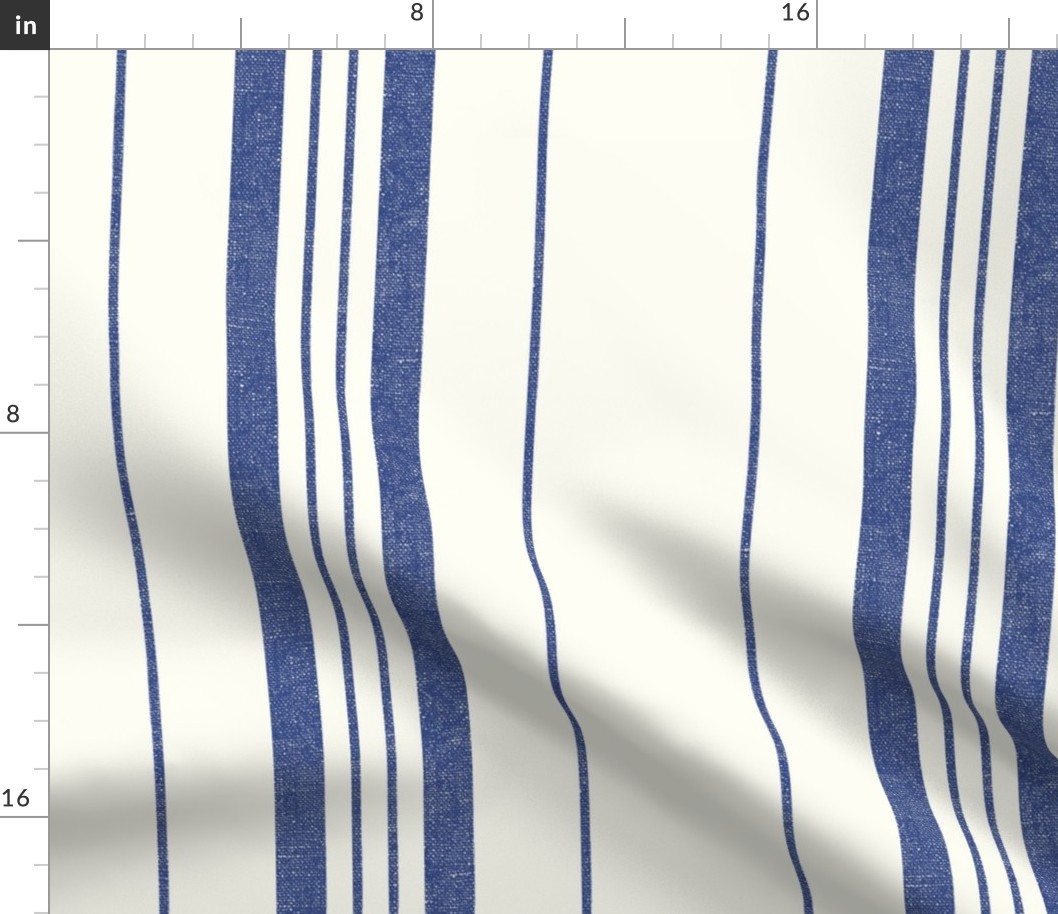 Linen Ticking Stripe in Blue