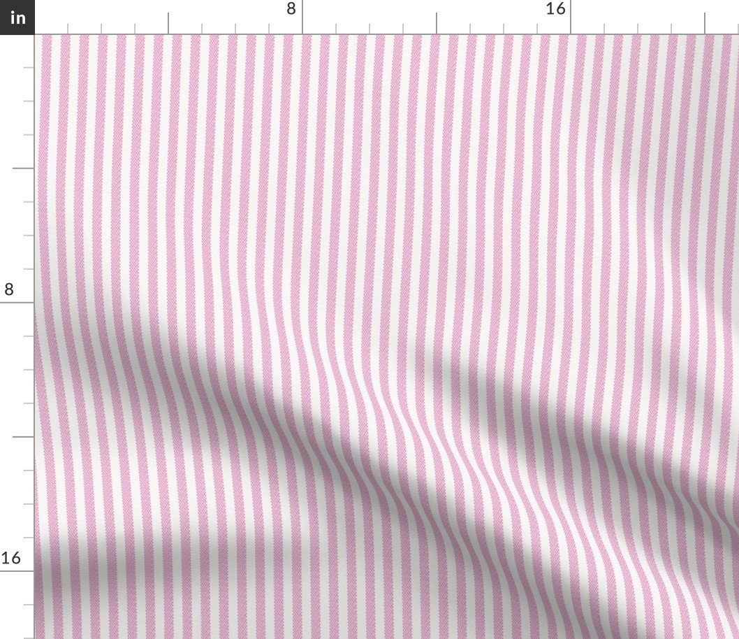 Narrow Pink Ticking Stripe