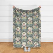 Art Nouveau Dandelions Gray