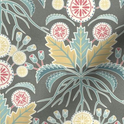 Art Nouveau Dandelions Gray Small