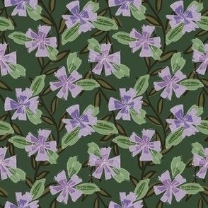 Flower vines [medium] - purple green 6x6