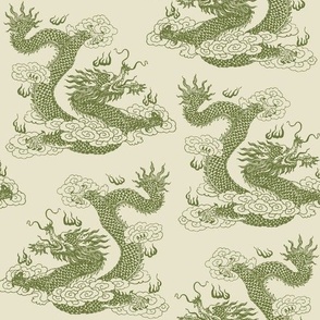 Dragons - Cream White & Green
