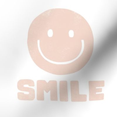 Happy Face - SMILE - 8.25" x 8.25" tile - blush - LAD22