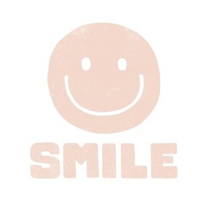 Happy Face - SMILE - 8.25" x 8.25" tile - blush - LAD22