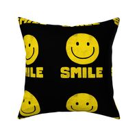 Happy Face - SMILE - 8.25" x 8.25" tile - yellow/black - LAD22