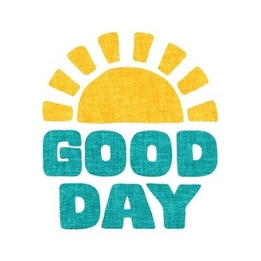 Good Day - Sunshine - 8.25"x8.25" - yellow/teal - LAD22