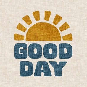 Good Day - Sunshine - 8.25"x8.25" - gold/blue - LAD22