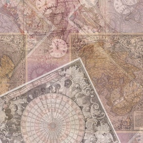 Vintage Maps Pink