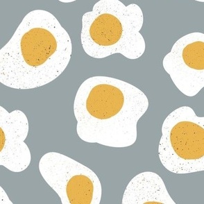 Little Bitty Eggs and Pepper Yellow Grey Blue White - large scale