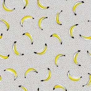 dotty sketchy banana - soft grey and yellow