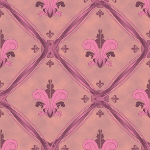 Baroque Feather Damask Pink