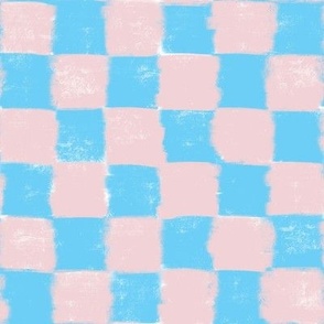 textured blush pink and blue check 