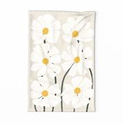 008 Botanical Retro Cosmos Flowers in White