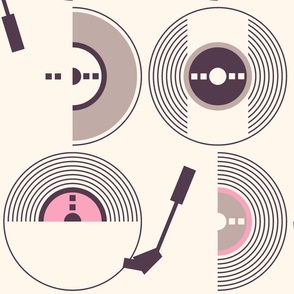 L - Playing a vinyl record - light pink