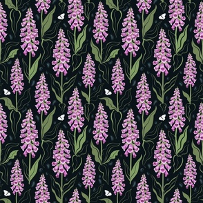 Foxegloves pattern pink - smaller scale
