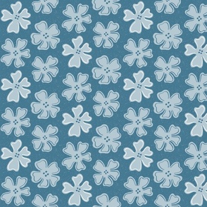 button flowers monochromatic blue