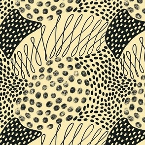 Dots and lines [Medium  ]- Black 6x6 inch