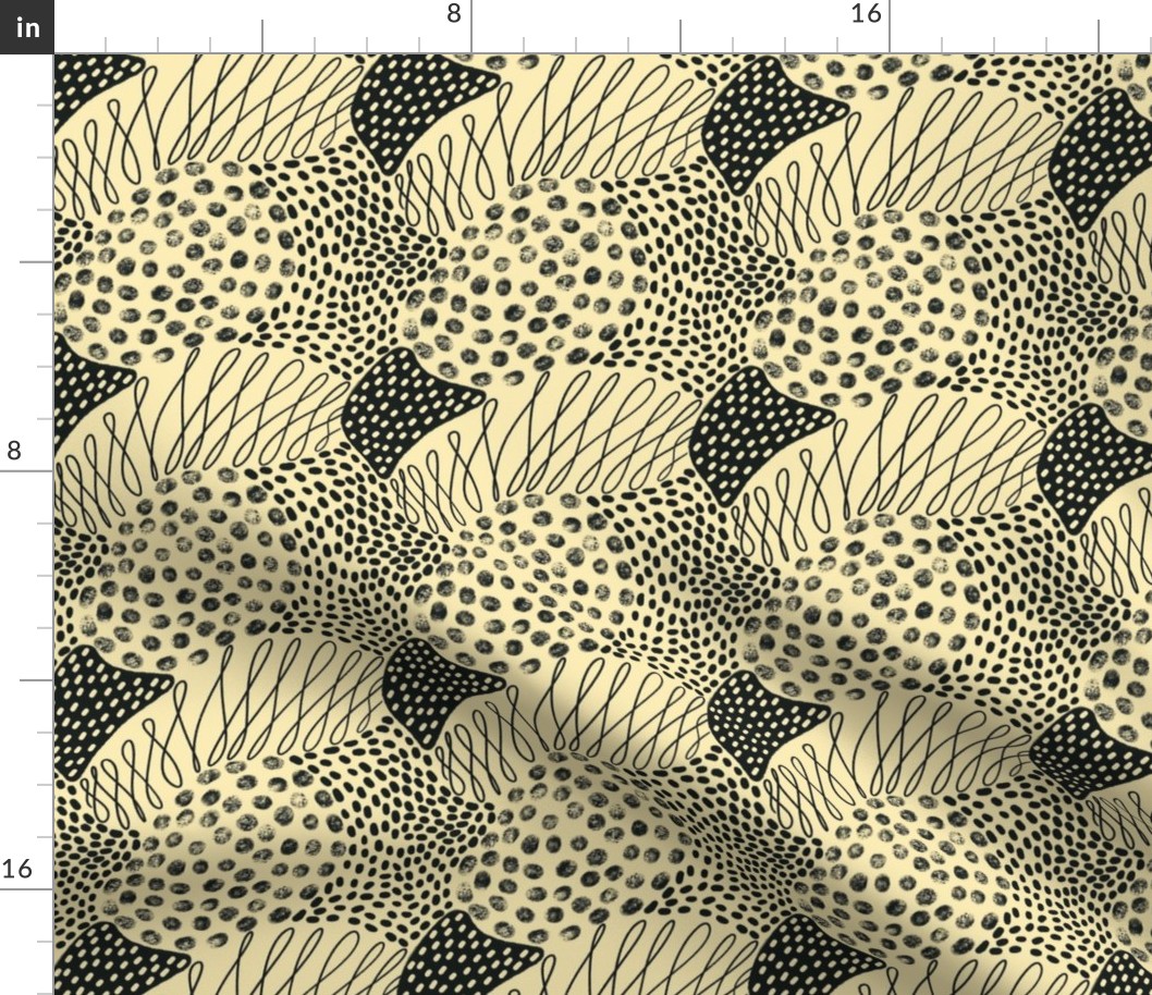 Dots and lines [Medium  ]- Black 6x6 inch