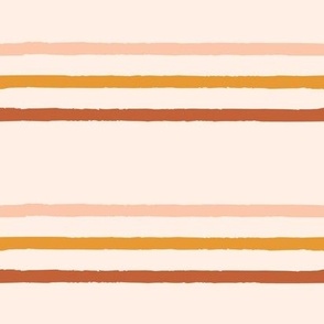 Sunset retro imperfect stripes by Flora Wild Design