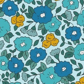 Blue Vintage Floral - L