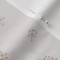 Delicate petals and seeds - the minimalist boho garden fall leaves beige caramel on ivory