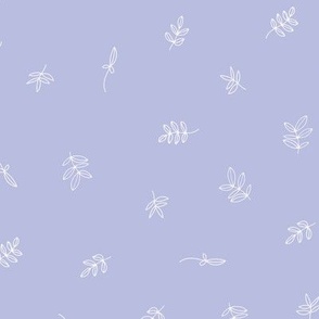 Delicate petals and seeds - the minimalist boho garden fall leaves white on lilac lavender