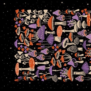 Mushrooms Purple Orange Stars Shutterfly Canvas V