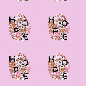 Typographic aFloral HOPE on PINK 