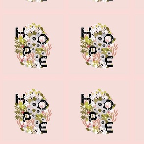 Typographic aFloral HOPE on PINK 