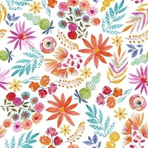 Color Flowers Watercolor Pattern 2