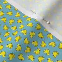 (micro scale) rubber duck toss - bath time toy - yellow ducks - summer blue - LAD22