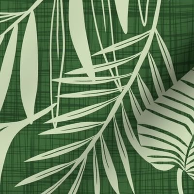 Cabana Tropics - Summer Tropical Leaves Green Jumbo Scale