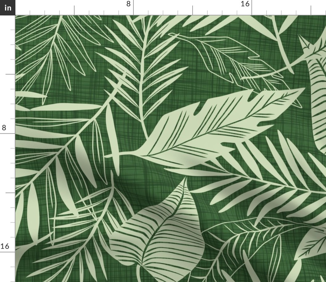 Cabana Tropics - Summer Tropical Leaves Green Jumbo Scale