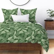 Cabana Tropics - Summer Tropical Leaves Green Large Scale