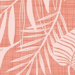 Cabana Tropics - Summer Tropical Leaves Pink Jumbo Scale