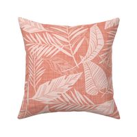 Cabana Tropics - Summer Tropical Leaves Pink Large Scale