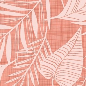 Cabana Tropics - Summer Tropical Leaves Pink Large Scale