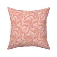 Cabana Tropics - Summer Tropical Leaves Pink Small Scale